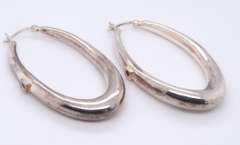 Vintage Sterling Silver Oval Earrings