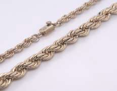 Vintage 925 Sterling Silver Heavy Signed Rope Chain Necklace