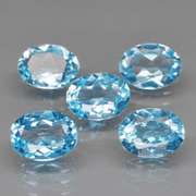Matched! 5 piece 7.38ct full fire Swiss blue Topaz set