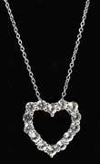 Sterling Silver CZ Heart Necklace