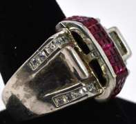 Bold And Striking CZ And Ruby Ring