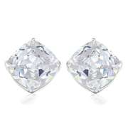 2.38 CT WHITE TOPAZ 925 STERLING SILVER EARRINGS STUD