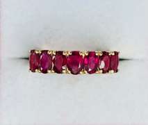 14kt Solid Yellow Gold & Ruby Band Ring