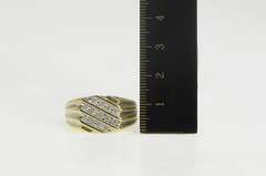 10K Yellow Gold 0.50 Ctw Diamond Squared Men's Statement Ring