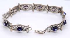 Sterling Silver Evil Eye Link Bracelet