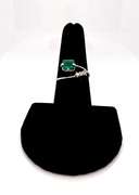 Very Rare Platinum Diamond and Emerald Ring
