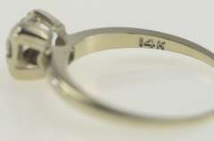 14K White Gold 0.21 Ctw 1940's Diamond Solitaire Engagement Ring