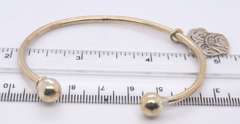 Vintage 925 Sterling Silver Cuff Bangle with Bulldog Charm