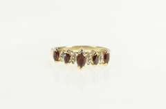 10K Yellow Gold Marquise Ruby Diamond Accent Statement Ring