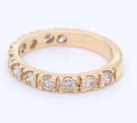 Elegant Yellow Gold Champagne Diamond Band