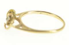 10K Yellow Gold Diamond Heart Raw Textured Nugget Promise Ring