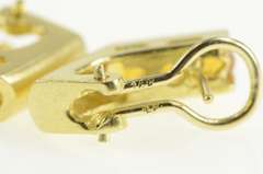 14K Yellow Gold Geometric Citrine Squared Lever Back Earrings