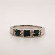 14kt Gold, Blue Sapphire, & Diamond Ring