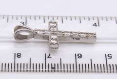 Group Lot of 6 Vintage Sterling Silver Cubic Zirconia Cross Pendants