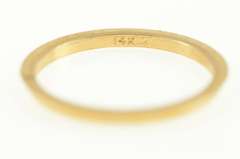 14K Yellow Gold 1.4mm Simple Classic Vintage NOS 1950's Band Ring