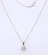 Sparkling White Gold 1ct Diamond Pendant on Chain