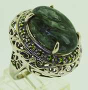 Sterling Silver Large Seraphinite Cocktail Ring