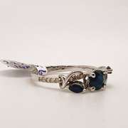 14kt Gold, Blue Sapphire, & Diamond Cocktail Ring