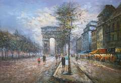 Paris City Scene Original Oil on Canvas