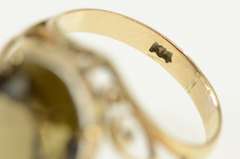 14K Yellow Gold Oval Smoky Quartz Retro Cocktail Statement Ring