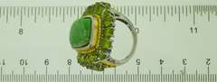 Sterling Silver Cocktail Green Gemstone Ring