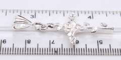 Group Lot of 6 Vintage Sterling Silver Cubic Zirconia Cross Pendants