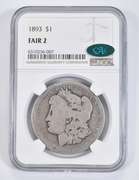 Fair 2 1893 Morgan Silver Dollar - CAC - NGC Low Ball
