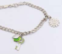 Vintage Italian Sterling Silver Bracelet with 3 Charms