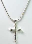 Sterling Silver CZ Cross Necklace