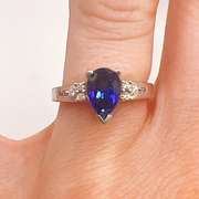 10kt Gold, Blue Sapphire, & Diamond Cocktail Ring