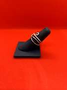 UNUSUAL 18K WHITE GOLD RUBY AND DIAMOND RING