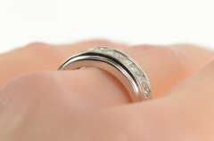 14K White Gold 2.10 Ctw Princess & Baguette Diamond Band Ring