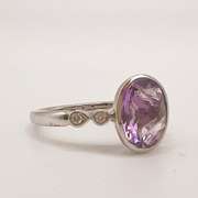 14kt Gold, Amethyst, & Diamond Cocktail Ring