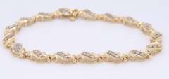 Gorgeous Yellow Gold Diamond Diagonal Tennis Bracelet