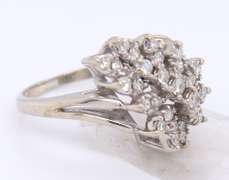 Dazzling White Gold Diamond Waterfall Ring