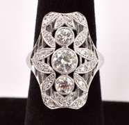Magnificent Over 1CTW Diamond Ring in 18K White Gold