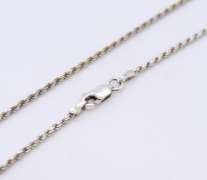 Vintage Italian Sterling Silver Rope Chain Necklace