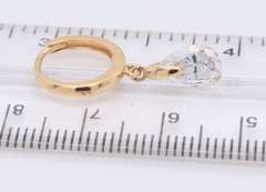Nice Yellow Gold Pear Cubic Zirconia Dangle Earrings