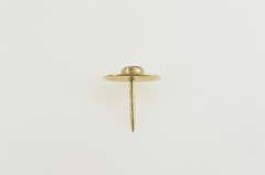 10K Yellow Gold Retro Oval Black Star Sapphire Lapel Tie Pin/Brooch