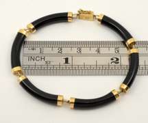 Black Jade and 14k Bracelet