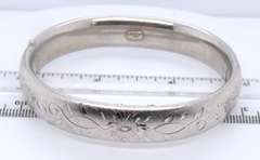 925 Sterling Silver Lot of 2 Floral Design Bangles
