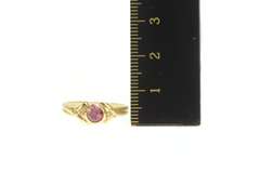 14K Yellow Gold Pink Tourmaline Diamond Accent Statement Ring