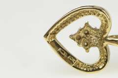 10K Yellow Gold Diamond Cluster Inset Heart Love Symbol Pendant