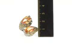 Sterling Silver Pear Pave Encrusted Sim. Citrine Bypass Ring
