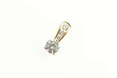 14K Yellow Gold Round CZ Graduated Classic Statement Pendant