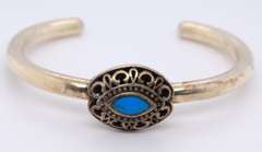 Vintage Sterling Silver Turquoise Cuff Bangle