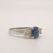 14kt Gold, Blue Sapphire, & Diamond Ring