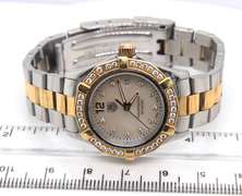 Tag Heuer Aquaracer Mop Diamond Dial Quartz 26mm 2 Tone Watch