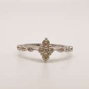 14kt Solid White Gold & Diamond Ring