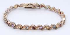 Vintage Sterling Silver Multi Gemstone Bracelet